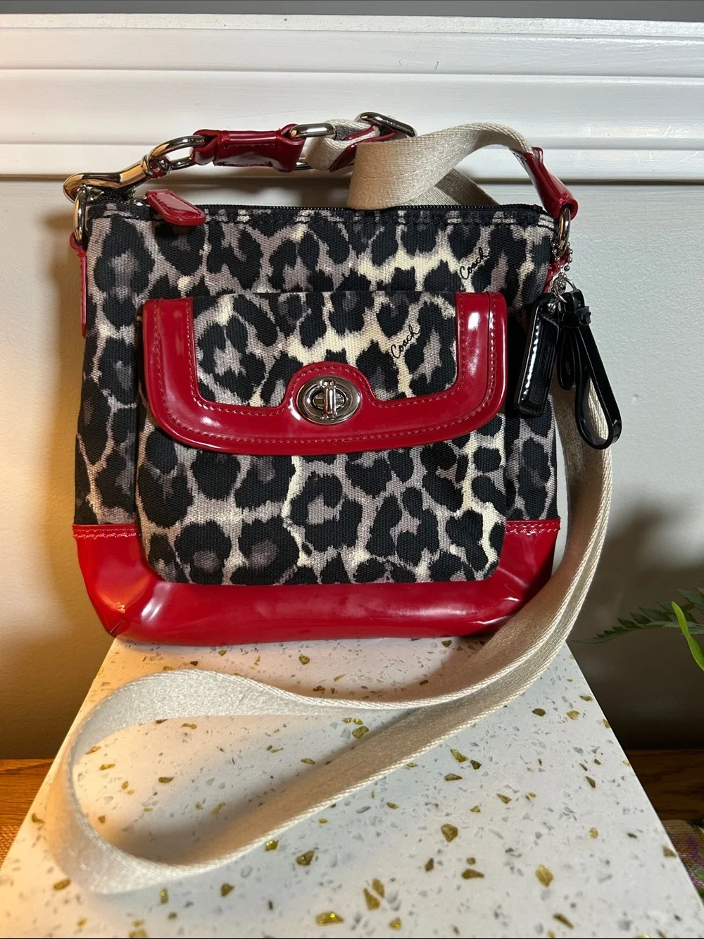 Coach Ocelot Print Swingpack Crossbody Bag
